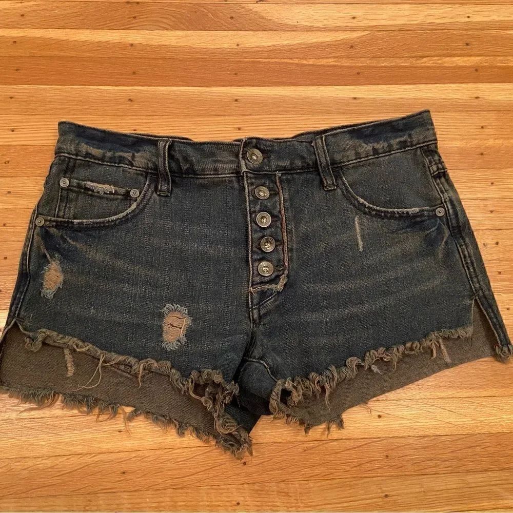 Free People denim ripped/distressed shorts